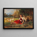 Giovane ragazza con oca che si riposa - Anton Heinrich Dieffenbach — quadro incorniciato alla parete