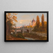 Vista del Wienfluss verso il ponte Elisabeth e la chiesa di San Carlo - Anton Hlaváček — quadro incorniciato alla parete