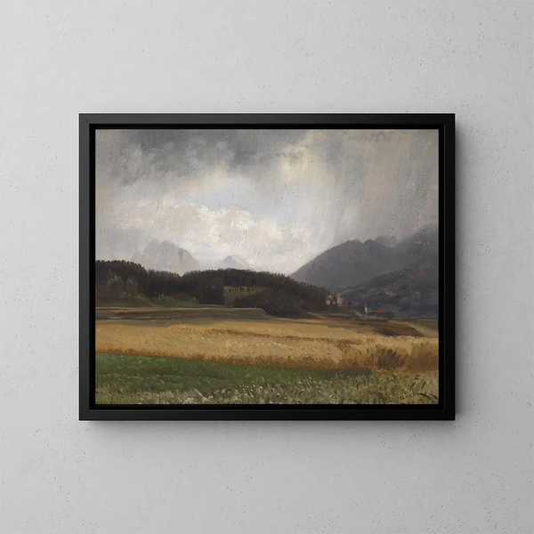 Atmosfera piovosa su Igls - Anton Hlaváček — quadro incorniciato alla parete