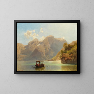 Anton Hlavacek - Salzkammergut a Boat Trip on Lake Hallstttersee Hallstatt in the Background.webp