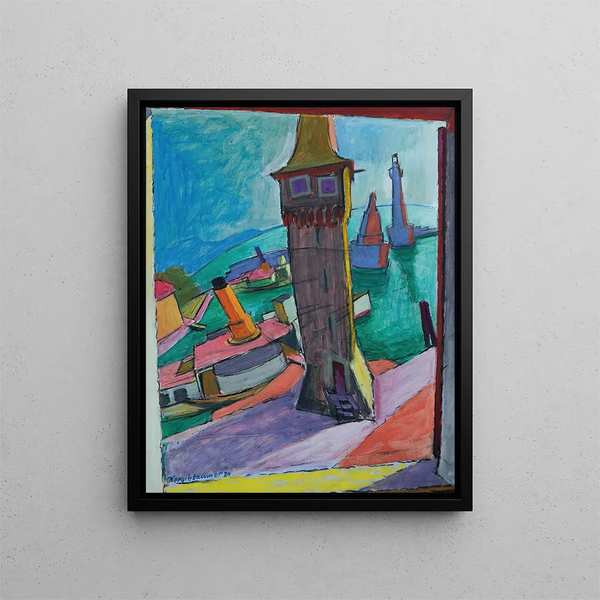 Porto di Lindau III - Anton Kerschbaumer — quadro incorniciato alla parete