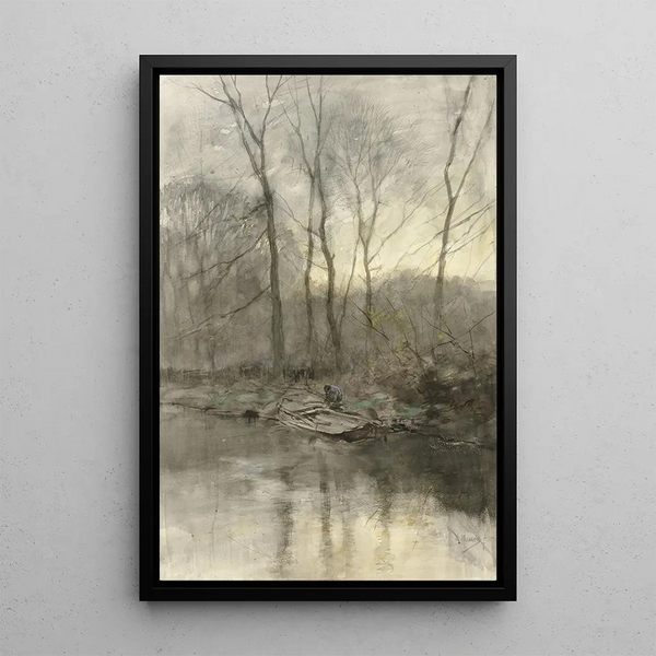 Riproduzione del dipinto Lisière di foresta sul bordo dell'acqua - Anton Mauve