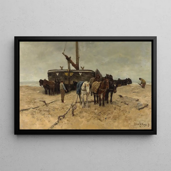 Bateau de pêche sur la plage - Anton Mauve — quadro incorniciato alla parete