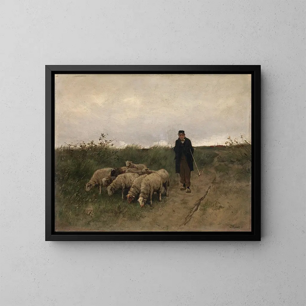 Pastori e pecore - Anton Mauve — quadro incorniciato alla parete