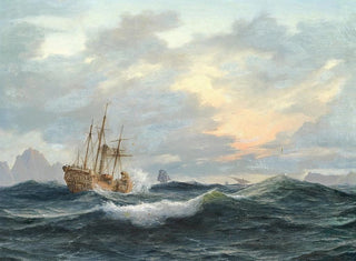 Anton Melbye - En hjuldamper og andre skibe p havet.webp