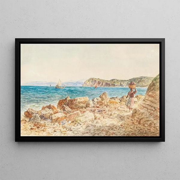 Motivo costiero a Durazzo - Anton Perko — quadro incorniciato alla parete