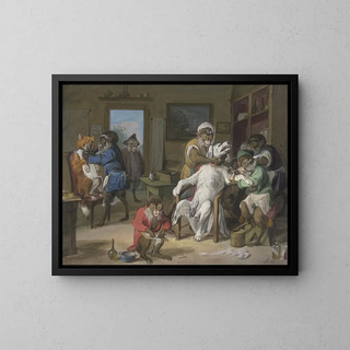 Anton Radl - Barbierstube Affen rasieren Hunde.webp