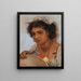 Fille italienne con foulard e tamburello - Anton Romako — quadro incorniciato alla parete