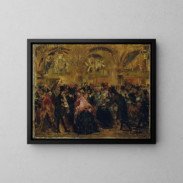 Carnevale sulla piazza San Marco a Venezia - Anton Romako — quadro incorniciato alla parete