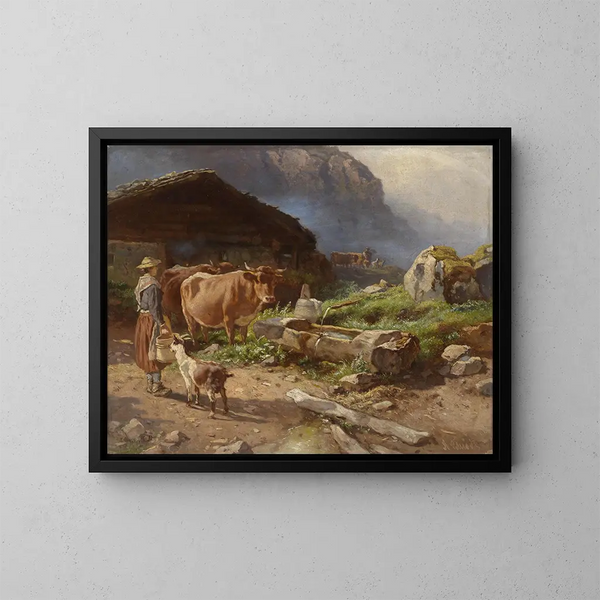 su alpeggio - Anton Schrödl — quadro incorniciato alla parete