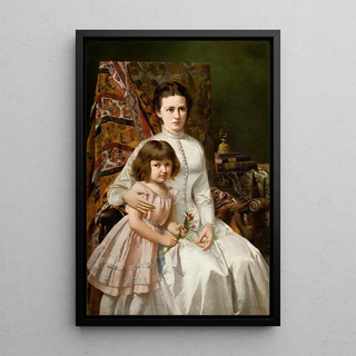 Antoni Gramatyka - Portrait of Wife with Daughter Anna.webp