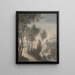 Paesaggio fluviale con un castello in lontananza - Antonie Waterloo — quadro incorniciato alla parete