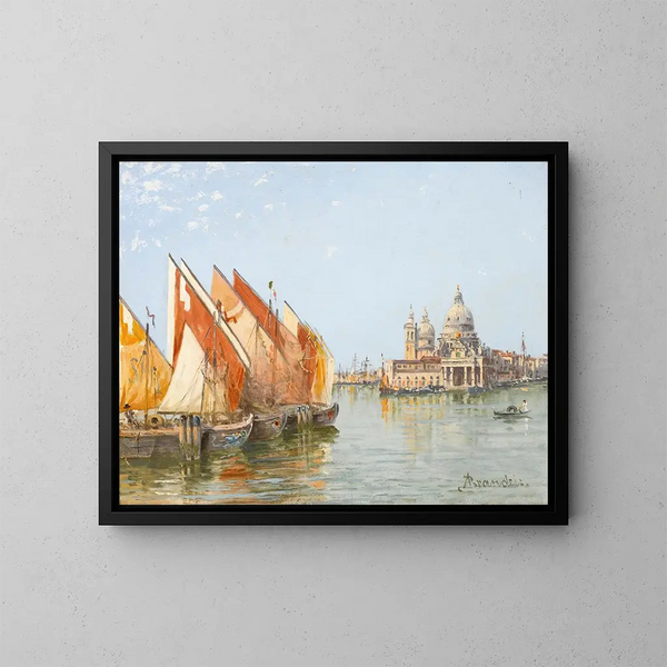 Bateaux di pesca a Venezia - Antonietta Brandeis — quadro incorniciato alla parete