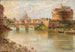 Roma, vista del castello Sant'Angelo con la basilica di San Pietro in lontananza - Antonietta Brandeis — vista dell’opera