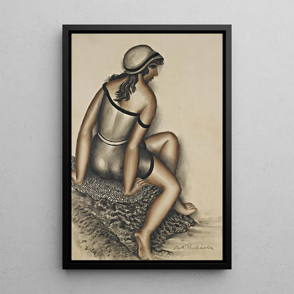 Giovane ragazza che si bagno - Antonín Procházka — quadro incorniciato alla parete