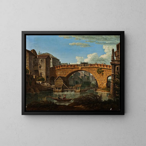 Ponte Cestio a Roma - Antonio Aquaroni — quadro incorniciato alla parete