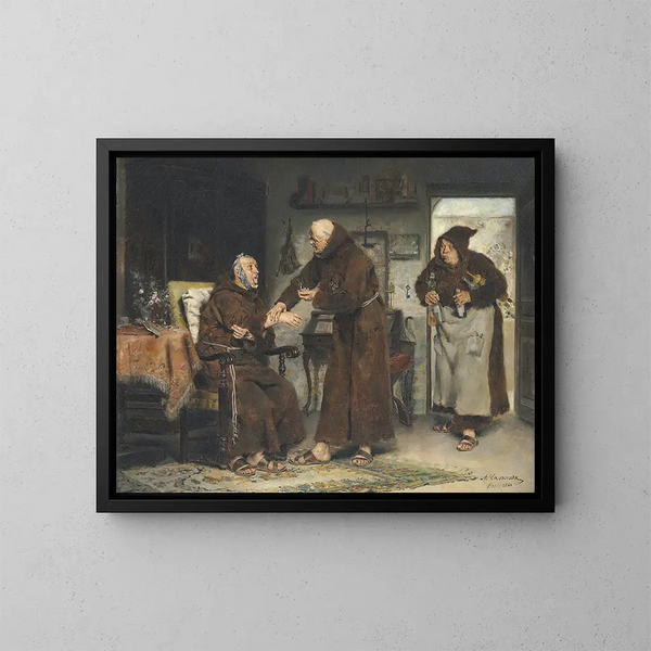 Il monaco malato - Antonio Casanova y Estorach — quadro incorniciato alla parete