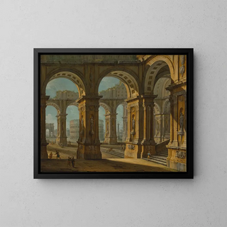 Antonio Joli - A capriccio of Rome with the Colusseum and Arch of Titus.webp