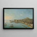 Napoli da sud-est con il Castel Nuovo - Antonio Joli — quadro incorniciato alla parete