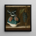 Nature morte di uva con un picchio - Antonio Leonelli — quadro incorniciato alla parete