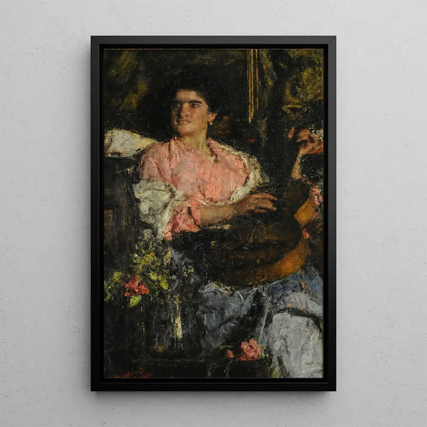 Canzone allegra - Antonio Mancini — quadro incorniciato alla parete