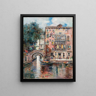 Antonio Mara de Reyna Manescau - Gondeln in Venedig.webp