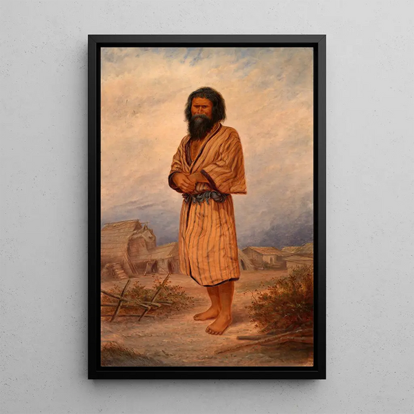 Uomo Ainu - Antonio Zeno Shindler — quadro incorniciato alla parete