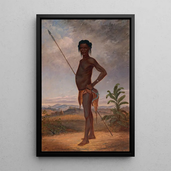 Uomo Niam-Niam - Antonio Zeno Shindler — quadro incorniciato alla parete