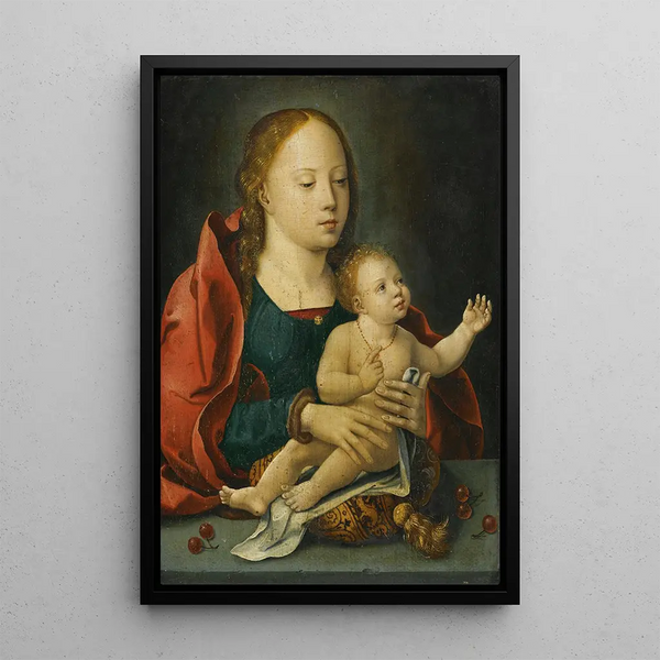 Vergine e Bambino - Scuola di Anversa — quadro incorniciato alla parete