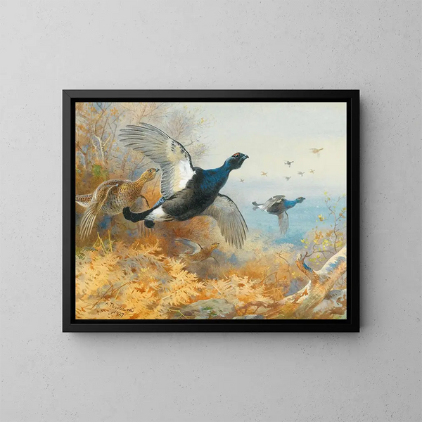 Pollo nero in avanti - Archibald Thorburn — quadro incorniciato alla parete