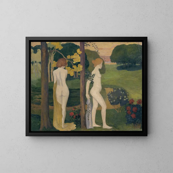 Due nudi in un paesaggio - Aristide Maillol — quadro incorniciato alla parete