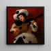 Arlecchino con una chitarra - Giacinto Tesio — quadro incorniciato alla parete