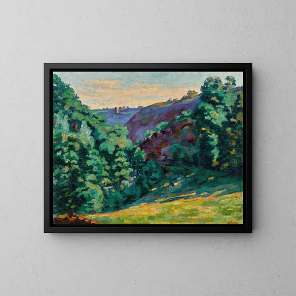 Le Ravin de la folie vu de Château Crozant - Armand Guillaumin — quadro incorniciato alla parete