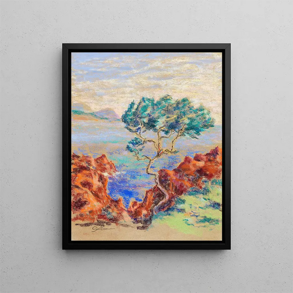 Le Trayas Paesaggio del Midi - Armand Guillaumin — quadro incorniciato alla parete