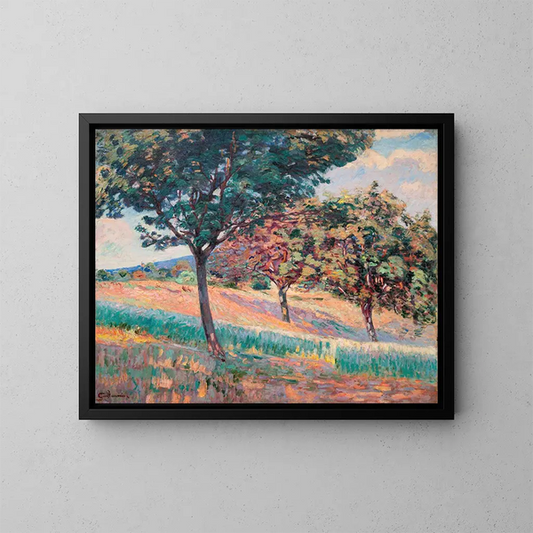 Frutteto ai margini di un bosco a Saint-Chéron - Armand Guillaumin — quadro incorniciato alla parete