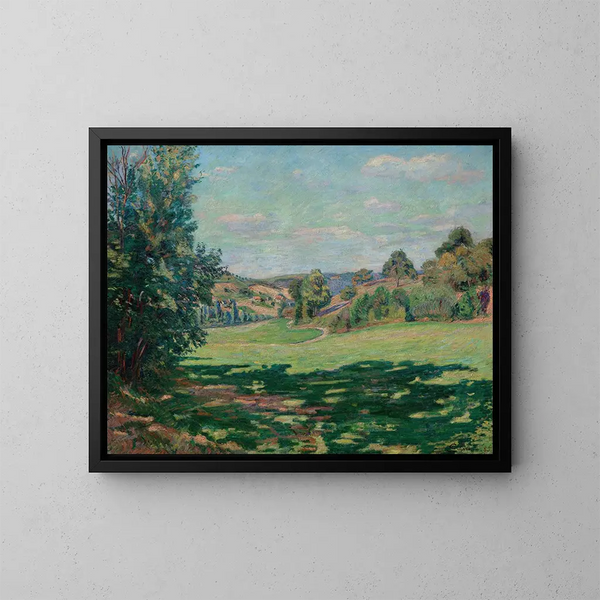 Villaggio sul pendio della valle di Chevreuse - Armand Guillaumin — quadro incorniciato alla parete