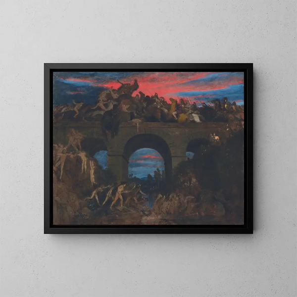 Bataille sur le pont - Arnold Böcklin — quadro incorniciato alla parete