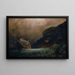 Lago di montagna con gabbiani - Arnold Böcklin — quadro incorniciato alla parete