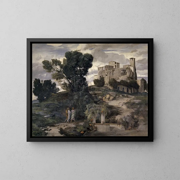 In viaggio verso Emmaüs - Arnold Böcklin — quadro incorniciato alla parete