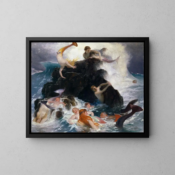 Gioco delle Néréidi - Arnold Böcklin — quadro incorniciato alla parete