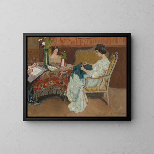 Scène di famiglia - Arnold Borisovich Lakhovsky — quadro incorniciato alla parete