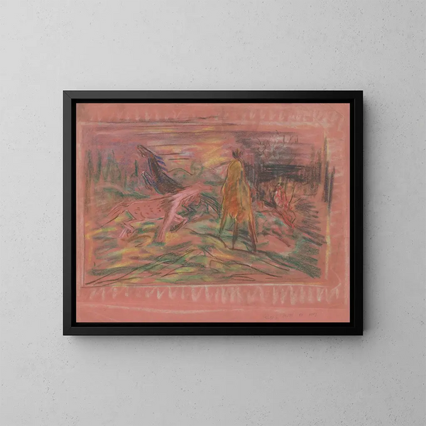 Cavalli in un prato - Arnold Peter Weisz-Kubínčan — quadro incorniciato alla parete