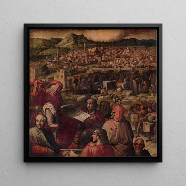 Arnolfo montre le plan d'agrandissement de Florence - Giorgio Vasari