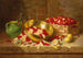 Nature morte alle ciliegie Napoleone, ribes e limoni su un parapetto - Arthur Alfred Brunel de Neuville — vista dell’opera