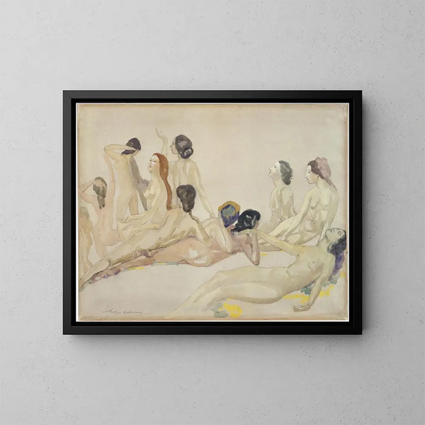 Onze nudi - Arthur Bowen Davies — quadro incorniciato alla parete