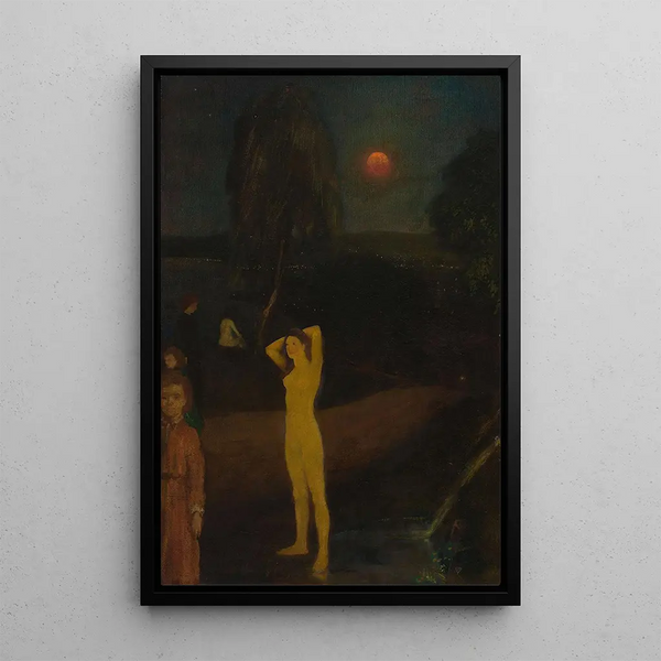 Luna piena - Arthur Bowen Davies — quadro incorniciato alla parete