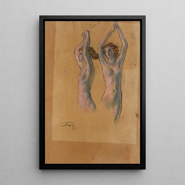 Studi di nudo - Arthur Bowen Davies — quadro incorniciato alla parete