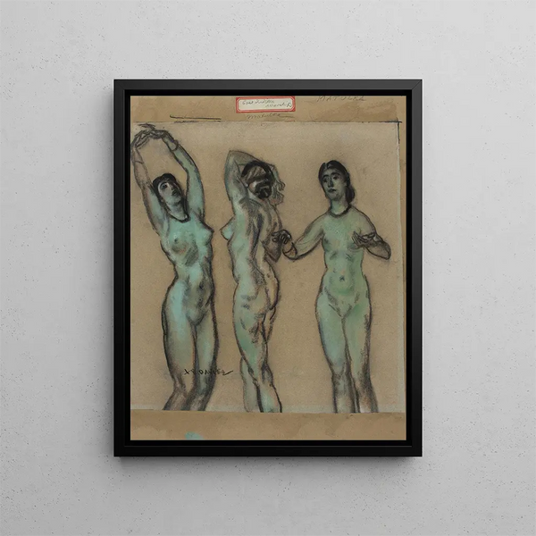 Le Tre Grazie - Arthur Bowen Davies — quadro incorniciato alla parete
