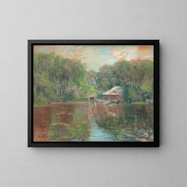 Bâtiment di piacere sul bordo dell'acqua - Arthur Clifton Goodwin — quadro incorniciato alla parete