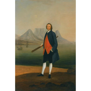 Arthur Devis - Portrait Of Richard Beard Streatfield Of Copford Lichfield Staffordshire 17051770 With A View Of Table Bay Cape Town Beyond.webp